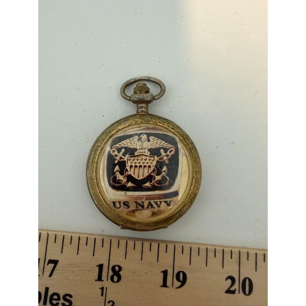 VTG. US NAVY American Pride brass pocket watch quartz